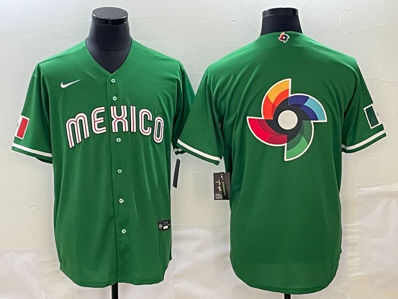 Men 2023 World Cub Mexico Blank green Nike MLB Jersey12->more jerseys->MLB Jersey